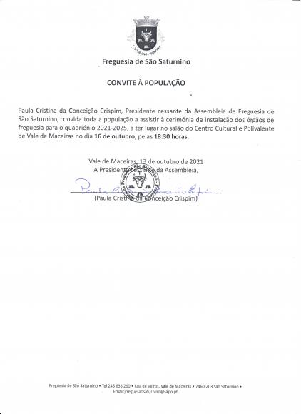 Convite à população